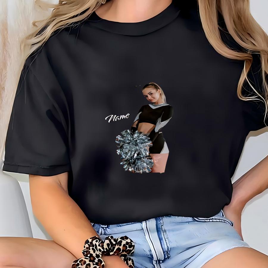 Cheerleading Picture Hoodie Personalized With Photo And Name Or Other Text, Cheer, Mom, Dad, Brother Or Sister, Hooded Sweatshirt Tshirt T-shirt