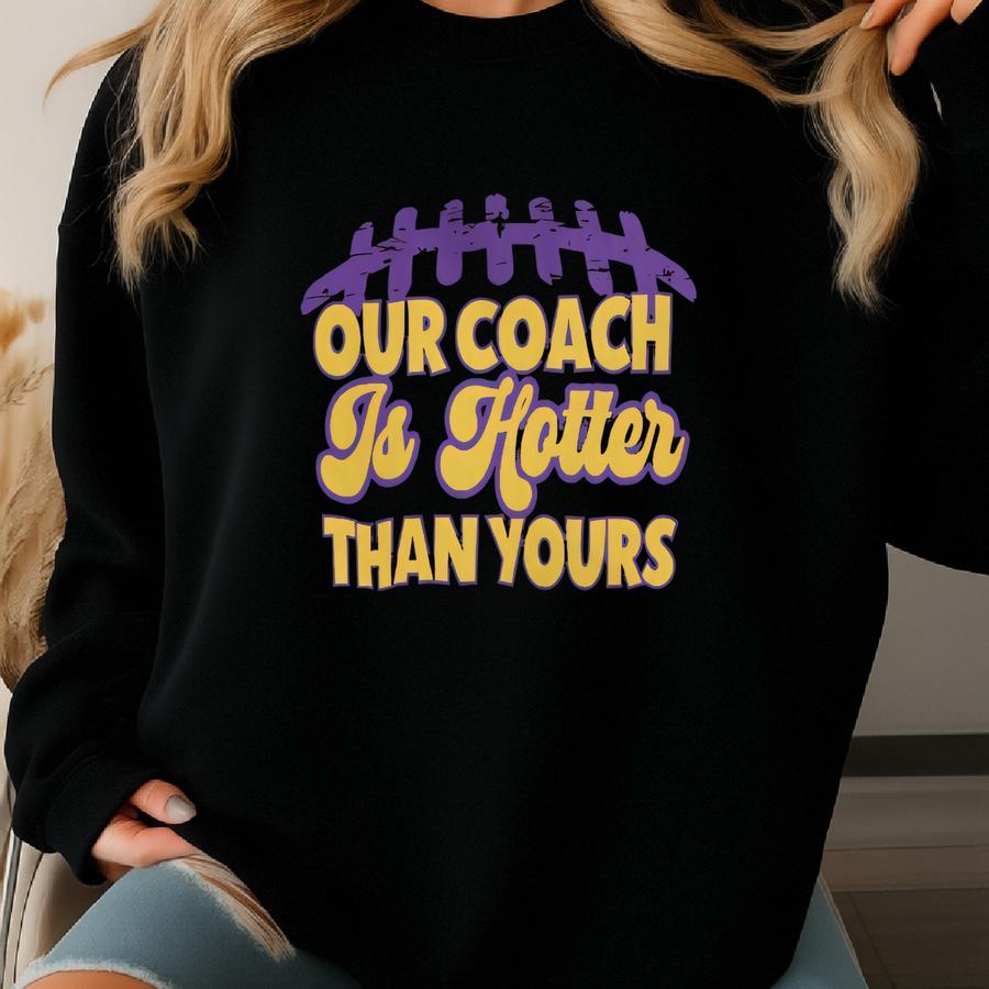 Our Is Hotter Than Yours Tee, Minnesota Football Retro Shopping, Kevin O'connell Durable Reusable Shopper, Viking Fan Gift Sweatshirt