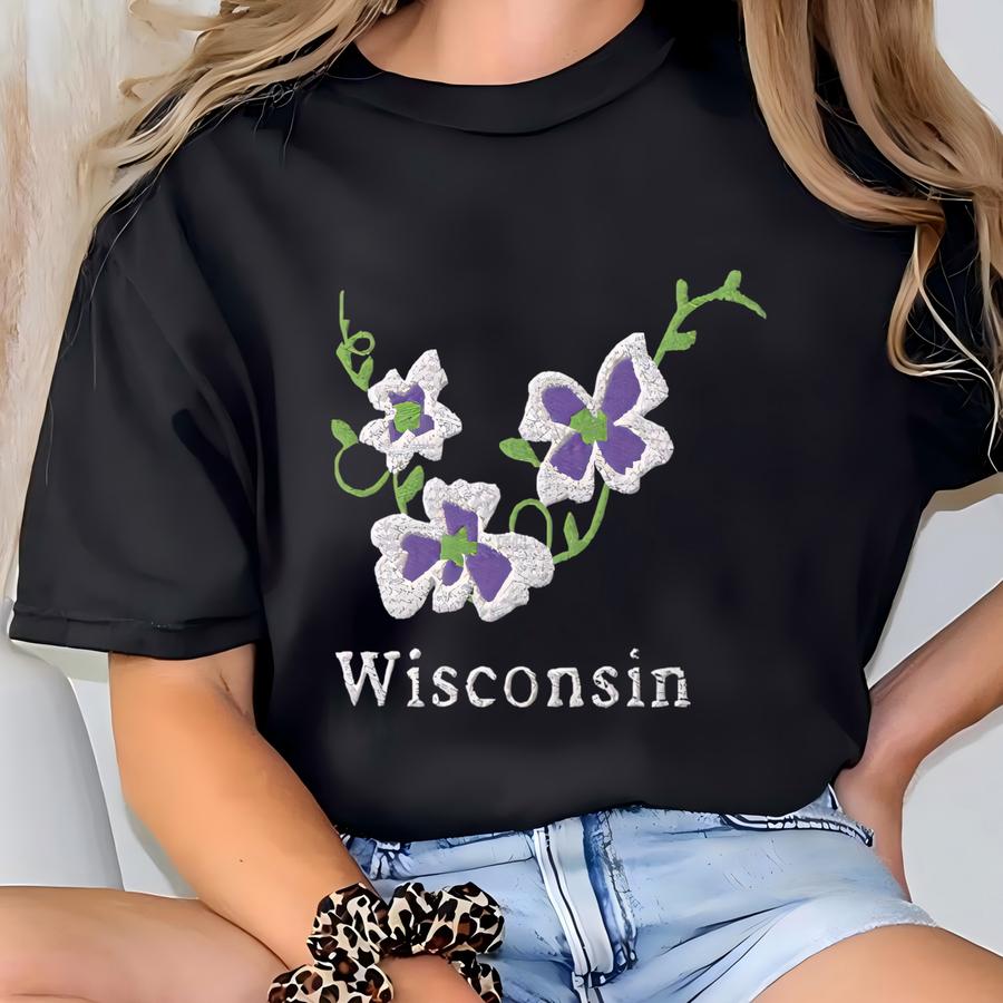 Sweatshirt,  State Flower Crewneck Sweatshirt, Wood Violet Flower Shirt,  Sweater T-shirt