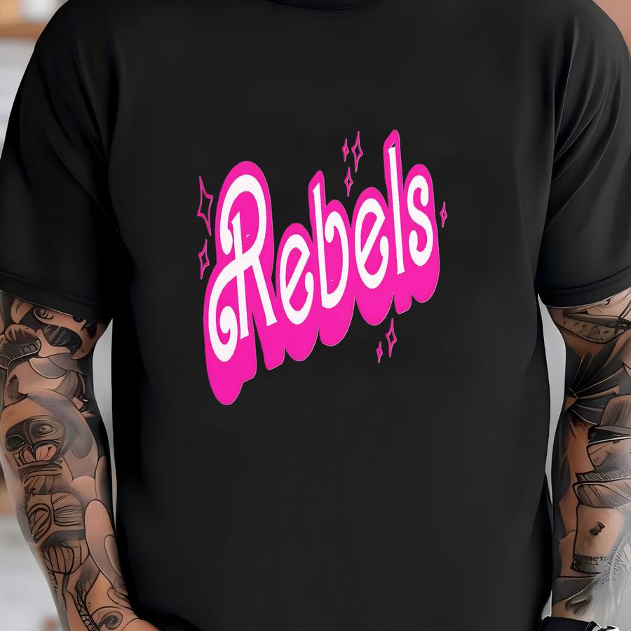 Pink Out Retro Rebels Mascot Crewneck Sweatshirt Pink Out Football Pink Out Mascot Breast Cancer Pink Out Rebels Pink Out Game T-shirt