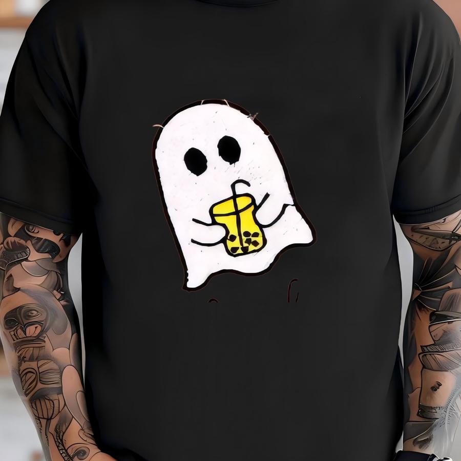 Boba Boo Shirt - Tee - Left Chest Y - Fall - Halloween Ghost - Personalized T-shirt