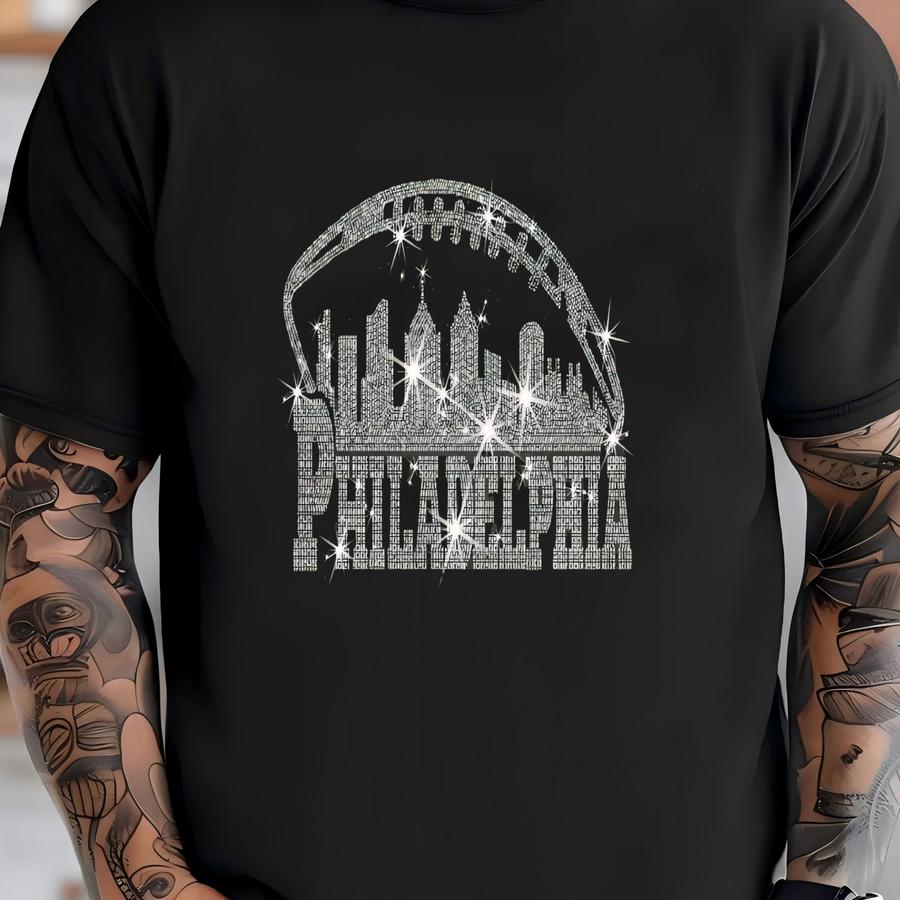 Philadelphia Rhinestone Football Shirt: Game Day Tee T-shirt