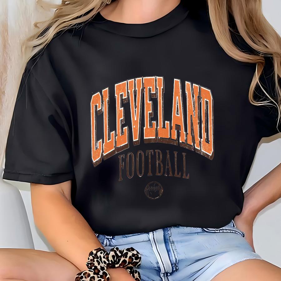 Vintage Cleveland Football Sweatshirt | Cleveland Fan Crewneck | The Land Football Shirt | Cle Hoodie | Cleveland Sports Fan T-shirt