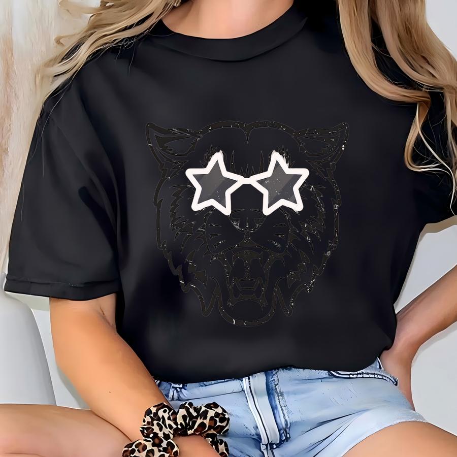 Black And White Wildcats Sweatshirt, Wildcats Crewneck, Wildcat Mascot Shirt, Gift For Wildcats Fan T-shirt