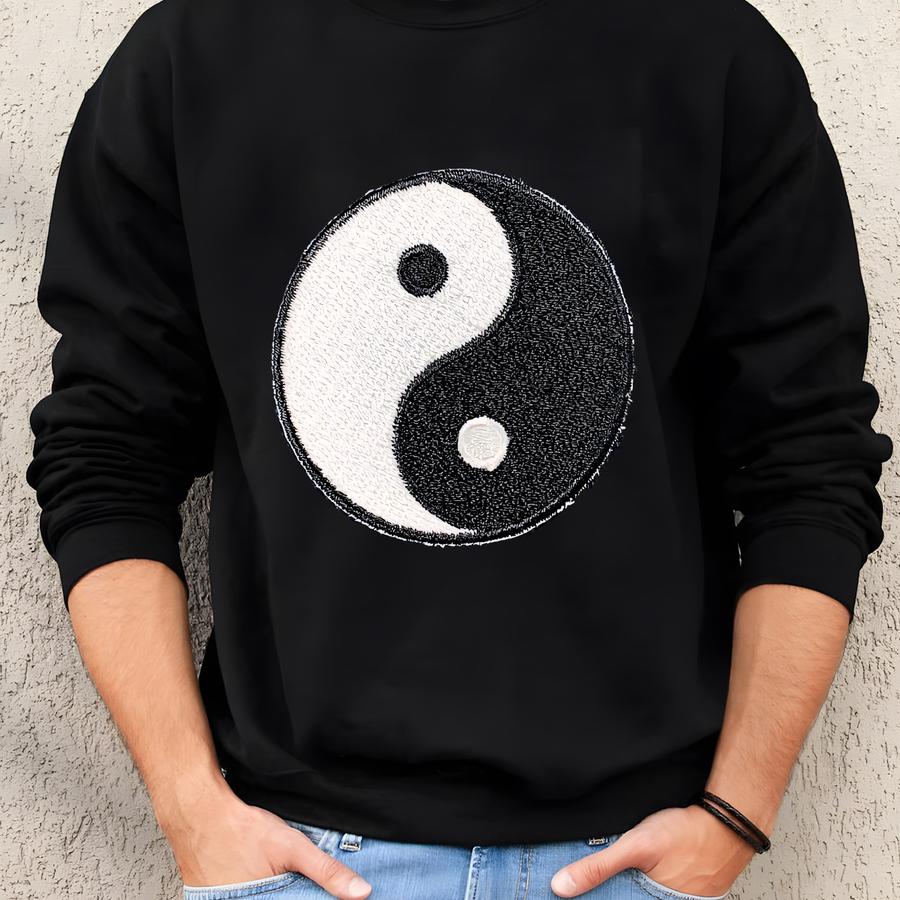 Yin Yang Patch - Balanced Forces Dualism Badge 2 Sweatshirt