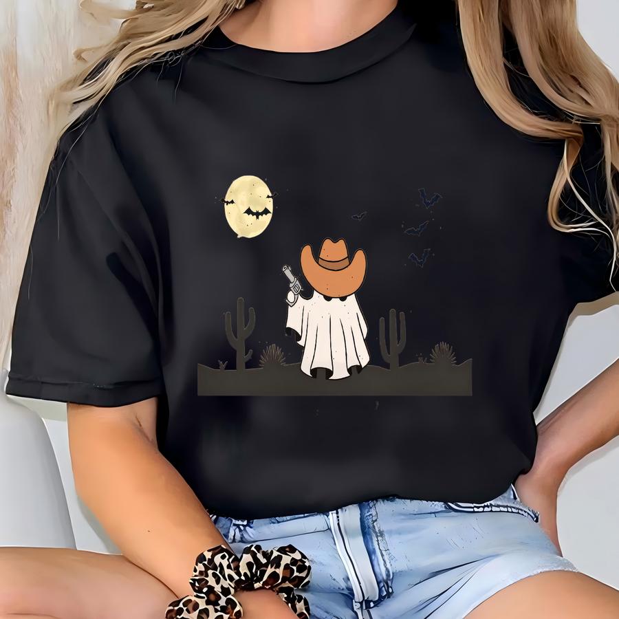 Cute Ghost Halloween Sweatshirt, Boo Haw Sweat, Retro Halloween Shirt, Country Cowgirl Halloween Shirt, Cowboy Ghost Shirt, Halloween Gift T-shirt