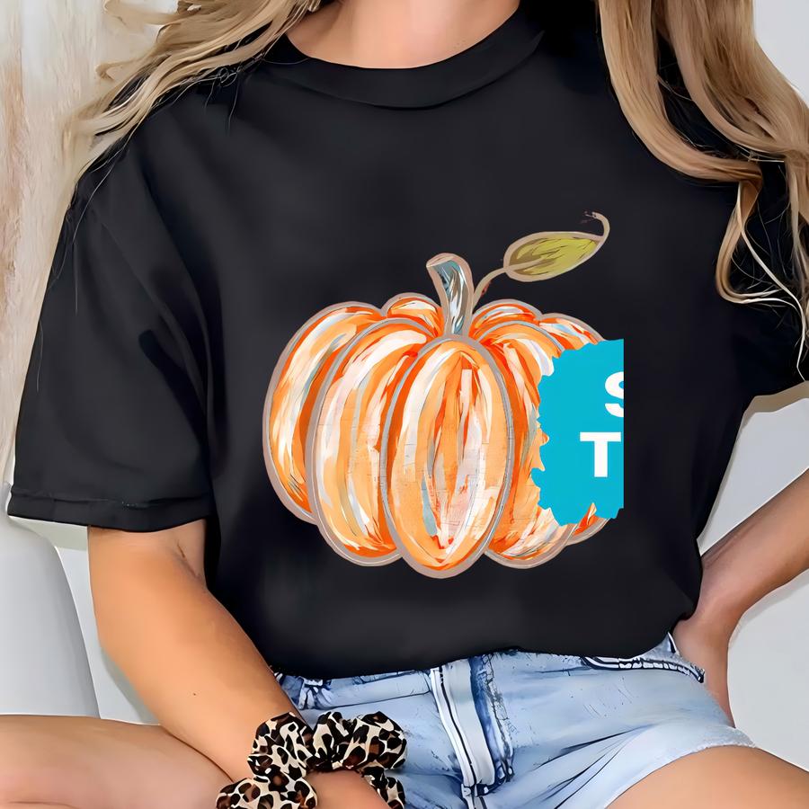 Colorful Pumpkin Hoodie, Cute Fall Graphic Tees, Tie Dye Pumpkin Shirt (tie Dye Pumpkin) T-shirt