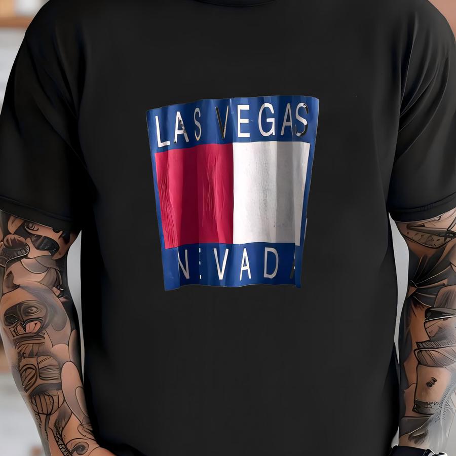 Vintage 90’s Single Stitch Las Vegas Nevada Grey Graphic Hoodie - Large T-shirt