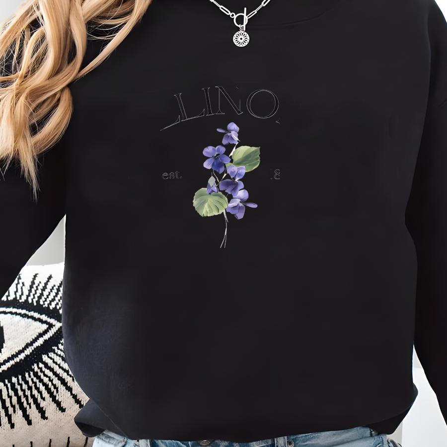Illinois State Flower Crewneck Sweatshirt Sweatshirt