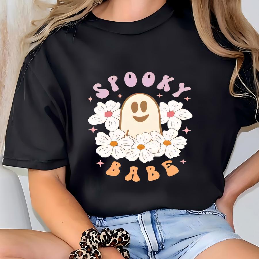 Halloween Cute Toddler Shirt - Spooky Babe For Girls T-shirt