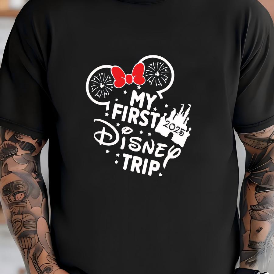 My First Trip 2025,  Shirt, Couple Shirt, Family Shirt, World Tee,  Mouse, Shirt T-shirt