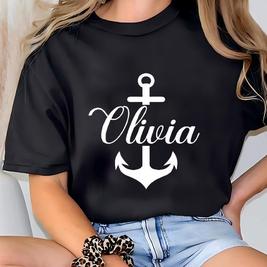 Personalized Anchor Sweatshirt: Nautical Initial Sweater T-shirt