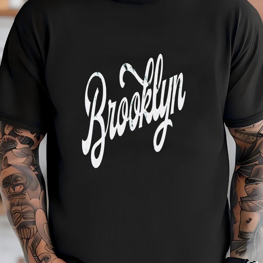 Brooklyn ® Faded Vintage Aesthetic Sweatshirt Retro Distressed Script Brooklyn Ny Premium Quality Unisex Crewneck Sweatshirt T-shirt