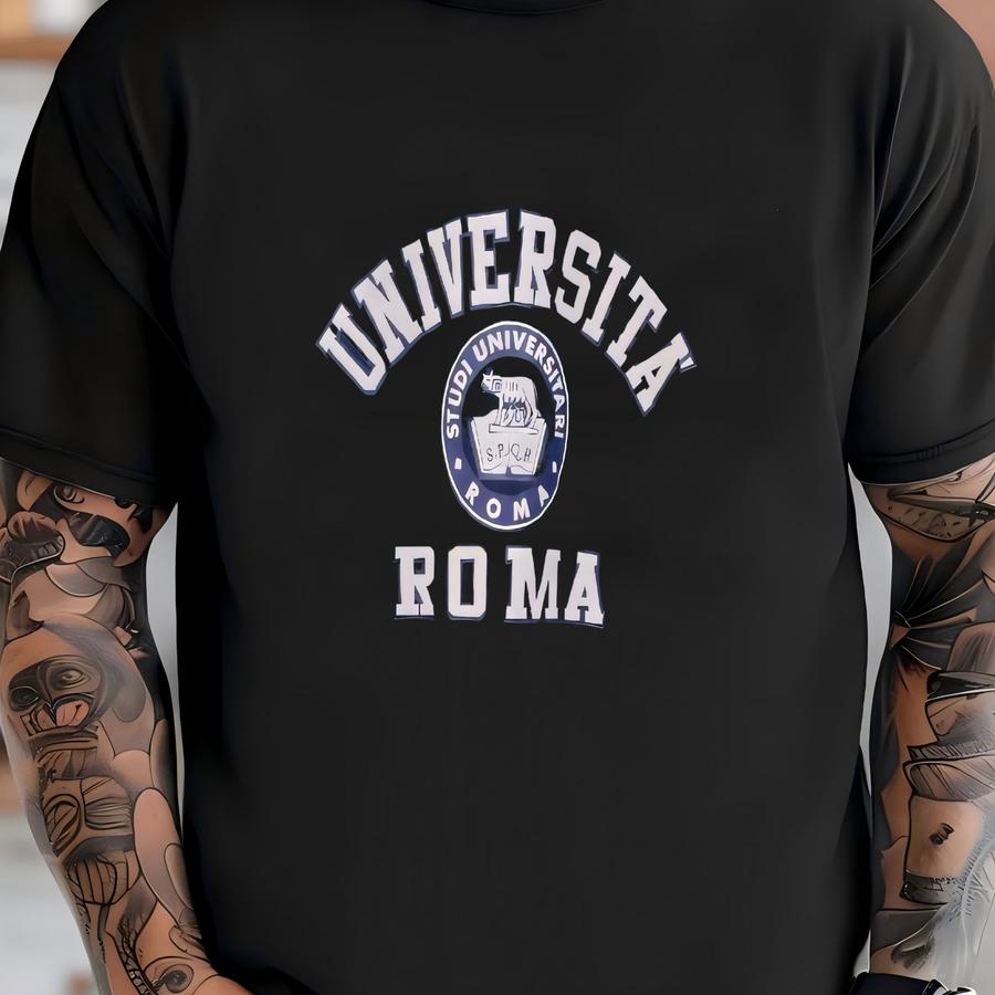 90s Roma Italia Sweatshirt Medium Vintage Roma University Sweater Jumper Pullover Crewneck Navy Blue Size M T-shirt