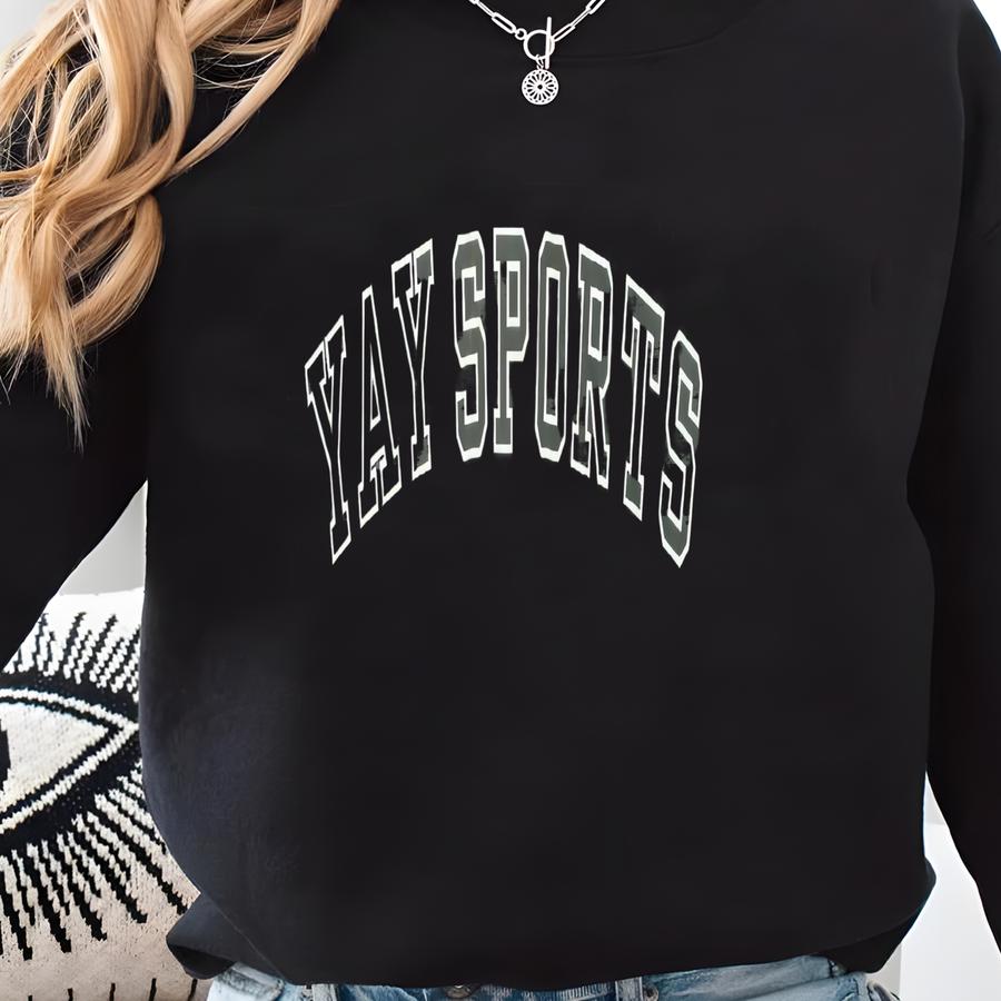 Yay Sports Sweatshirt: Unisex Cotton-blend Crewneck Sweatshirt