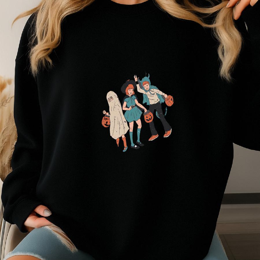 90s Trick Or Treat Halloween Sweatshirt, Halloween Sweatshirt, Vintage Halloween Sweater, Retro Halloween Shirt,fall Clothing,halloween Gift Sweatshirt