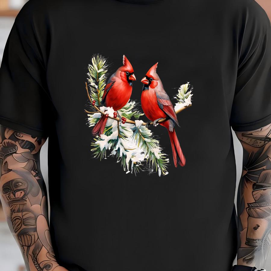 Christmas Cardinals Raglan: Winter Holiday 3/4 Sve Shirt T-shirt
