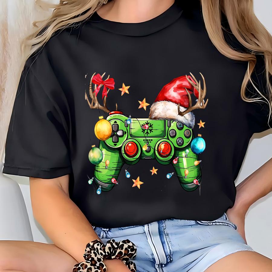 Christmas Game Controller Shirt, Christmas Shirt,game Day Shirt,game Player Shirt, Merry Christmas Shirt,video Game Xmas,christmas Gıft T-shirt