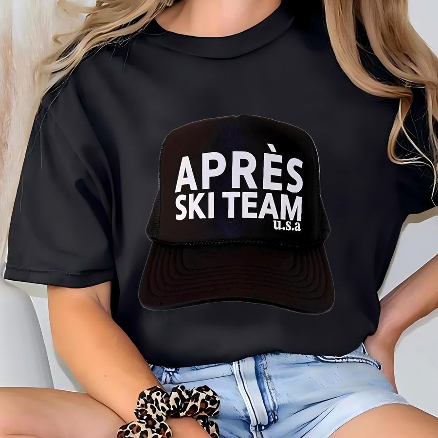 Après-ski Trucker Hat – Patriotic Red/white/blue Mesh (winter Trip) T-shirt