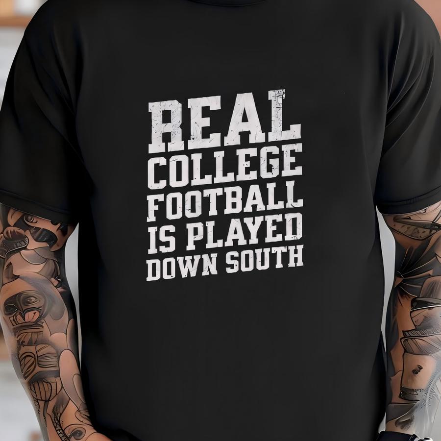 Real Cfb Is Played Down South - Faded - Ultra Cotton Long Sve Hoodie T-shirt