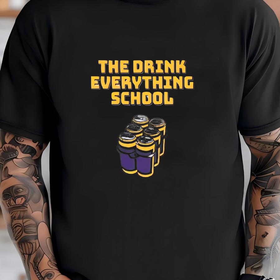 The Drink Everything School - Ultra Cotton Long Sve Hoodie For Louisiana, State University, Tigers Fans, Omaha World Series Drinking Tee T-shirt