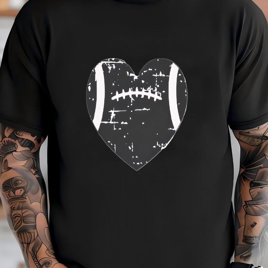 Football Heart - Unisex Short Sve Hoodie For Football Fans, Sports Tee, For Him, For Her T-shirt