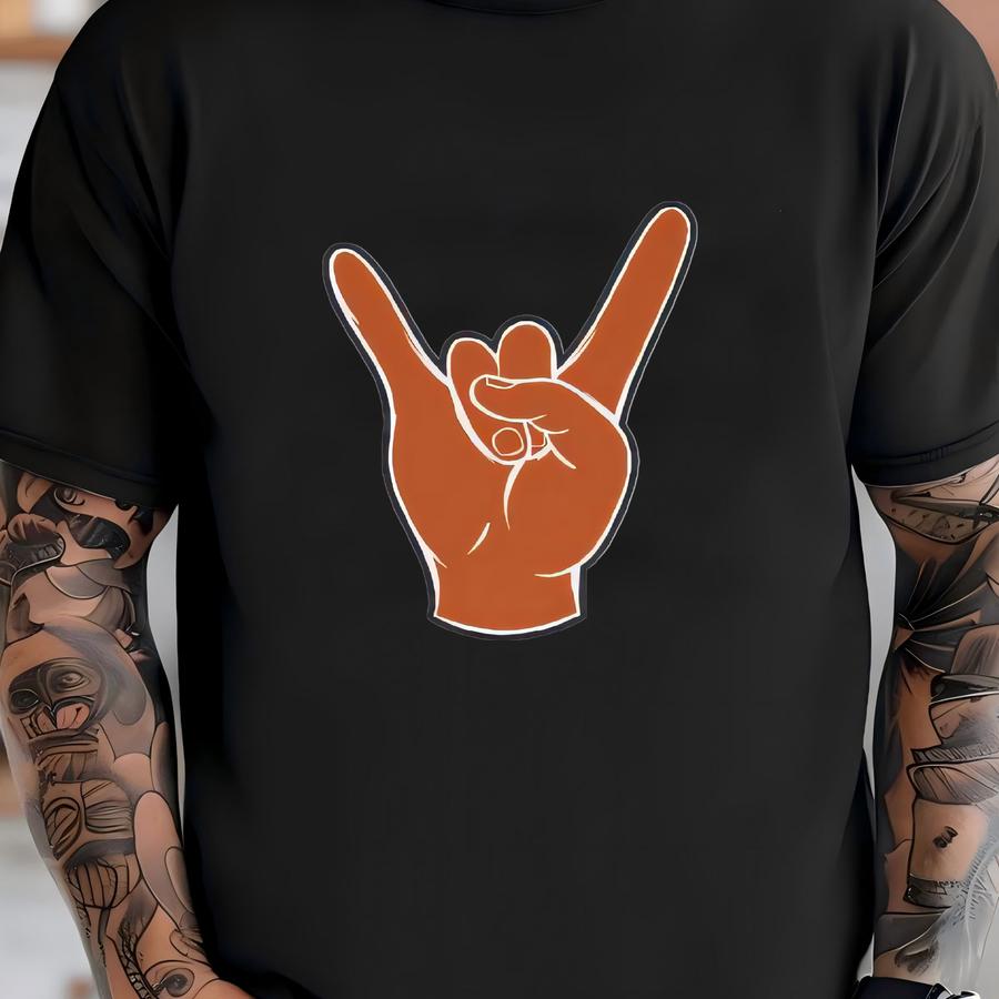 Hook Em Hand - Ultra Cotton Long Sve Hoodie, College, Gameday, Austin, Texas, Longhorn, Fans, Vintage, Retro Logo T-shirt