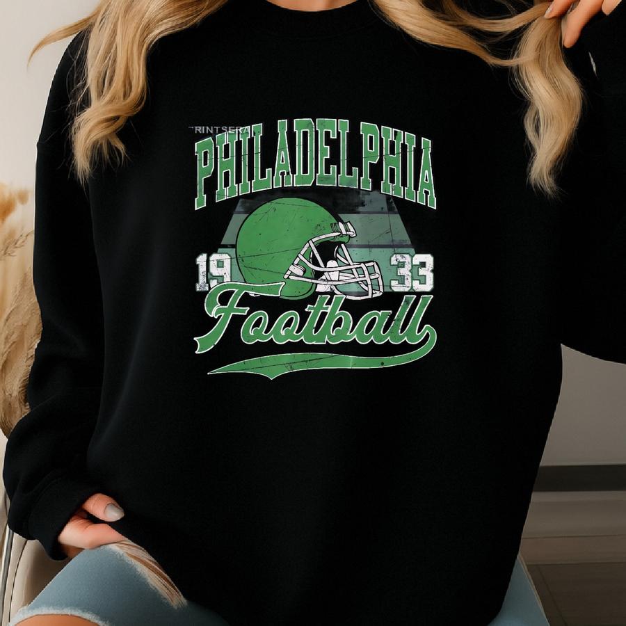 Philadelphia Football Vintage Style Sweatshirt,philadelphia Football Tshirt,football Tshirt, Philadelphia Retro Crewneck Fse4 Sweatshirt
