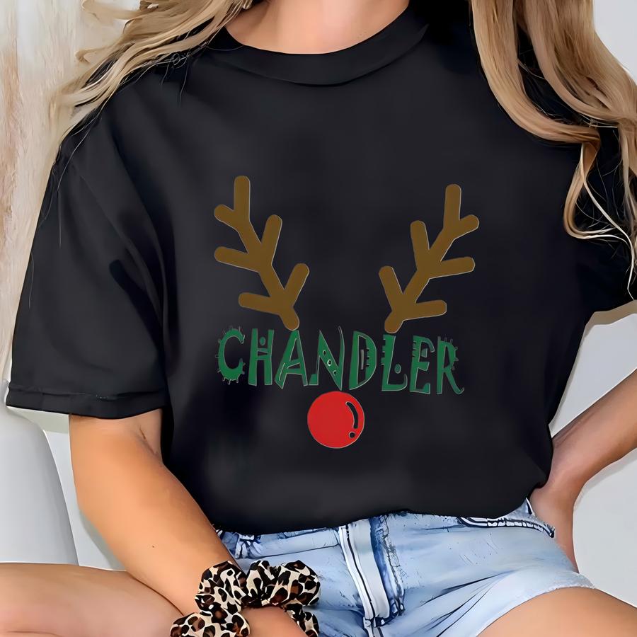 Custom Matching Family Christmas Shirt, Custom Name Family Christmas Shirt, Christmas Family Tee, Matching Reindeer Shirt, Matching Xmas Tee T-shirt