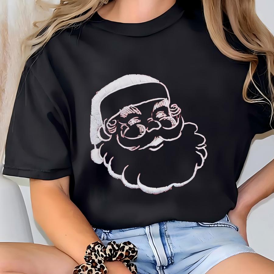 Retro Santa Hoodie: Vintage Christmas Graphic Tee T-shirt