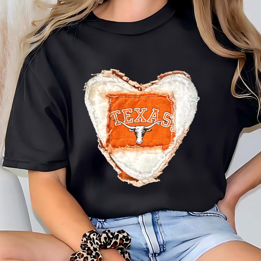 Texas Longhorn Denim Jacket: Game Day Football Flower. Ready To Ship!!! Can Add More Bling If Desired. Dm Me! T-shirt