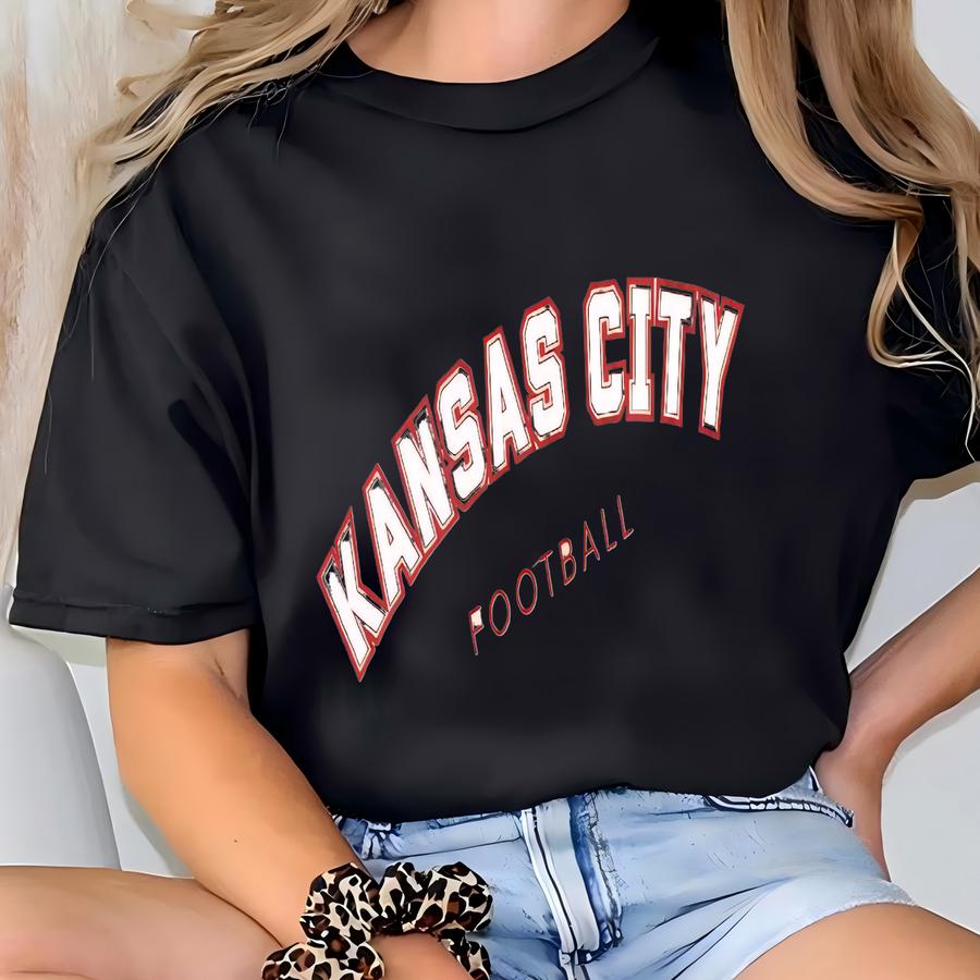 Kansas City Football Sweatshirt, Vintage Style Kansas City Football Crewneck Sweatshirt, Womens And Mens Kansas City Varsity Sweatshirt T-shirt