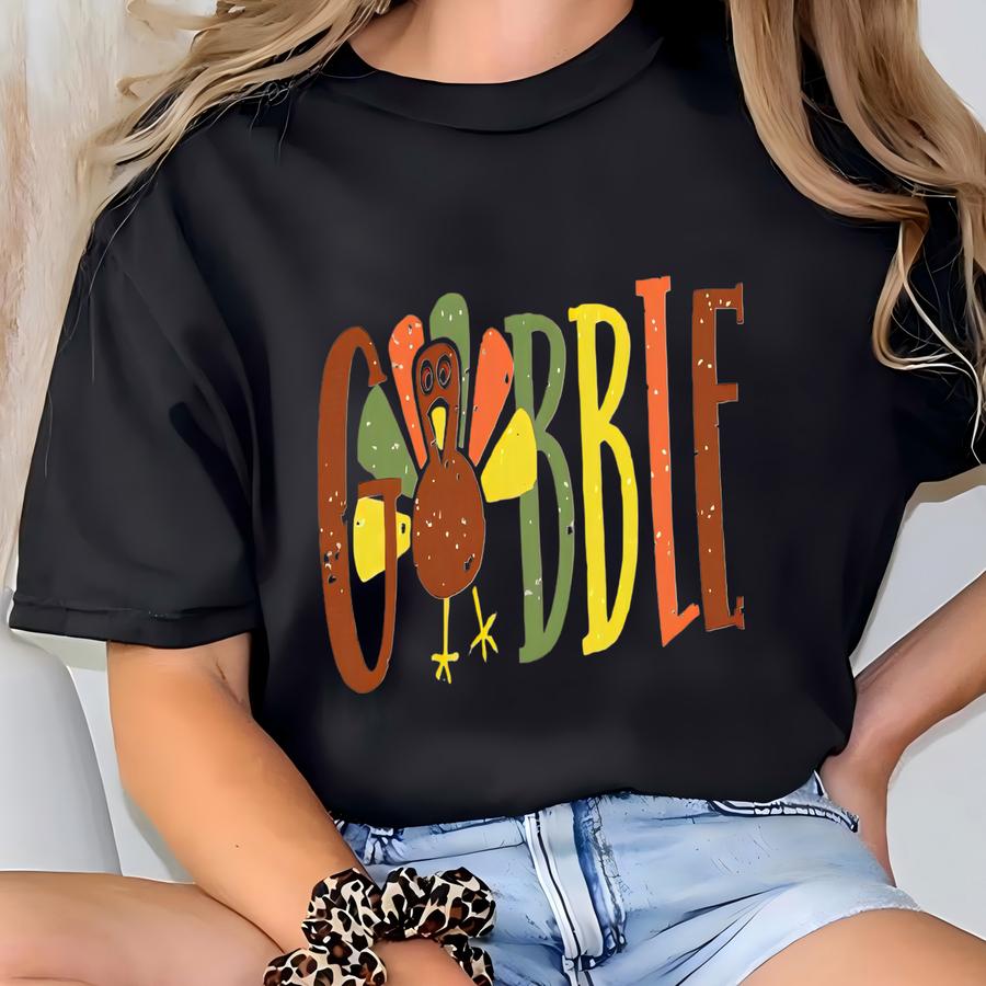 Gobble Sweatshirt, Thanksgiving Sweatshirt, Turkey Sweatshirt, Thanksgiving Dinner Sweatshirt, Thanksgiving Crewneck,funny Thanksgiving Gift T-shirt
