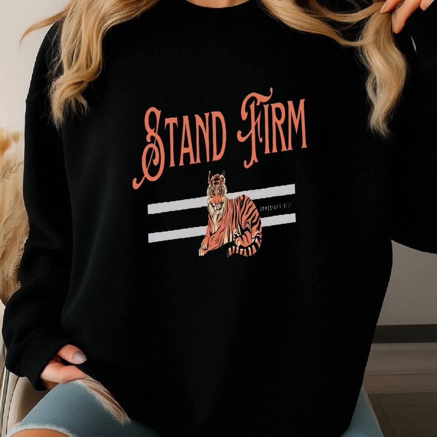 Stand Firm Sweatshirt, Christian Sweater, Faith Based Apparel, Scripture Sweatshirt, Bible Verse Hoodie, Tiger Sweatshirt, Jesus Pullover Sweatshirt