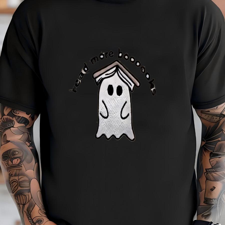Ghost Book Sweatshirt: Spooky Season Pullover T-shirt
