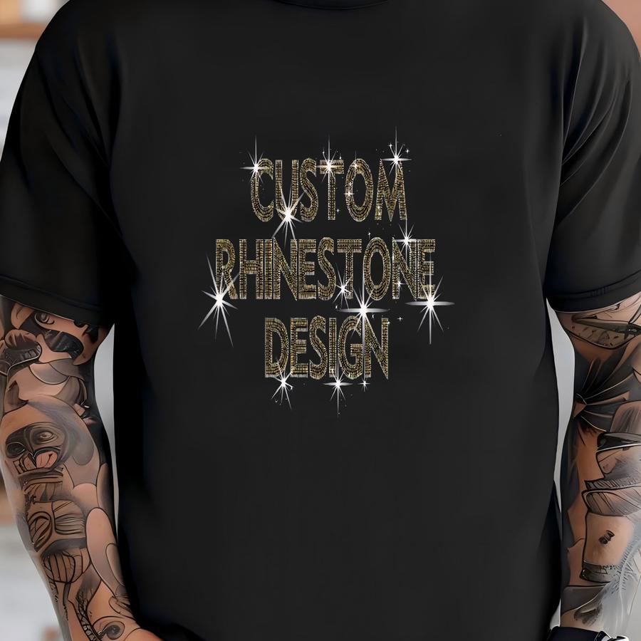Custom Rhinestone Hoodie: Personalized Bling Design T-shirt