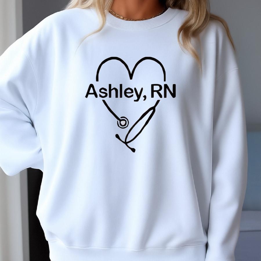 Personalized Rn Zip Up Hoodie: Custom Registered Nurse Gift Sweatshirt
