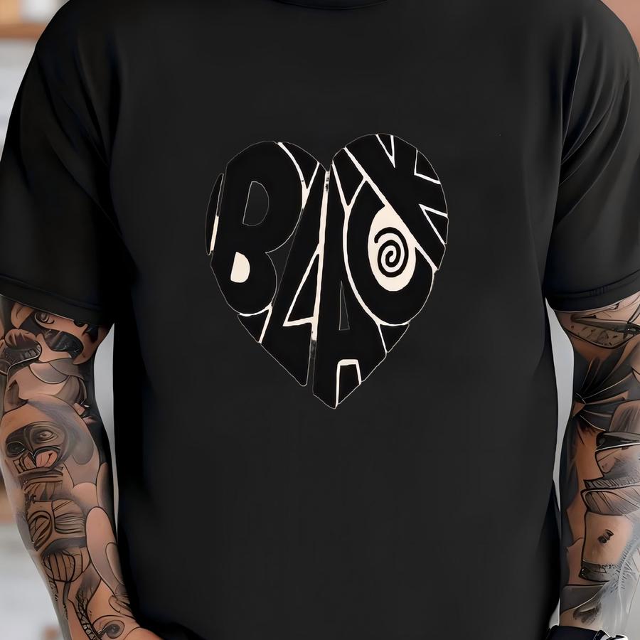 Afrocentric Black Heart Couples Sweatshirt: Black Pride Top T-shirt