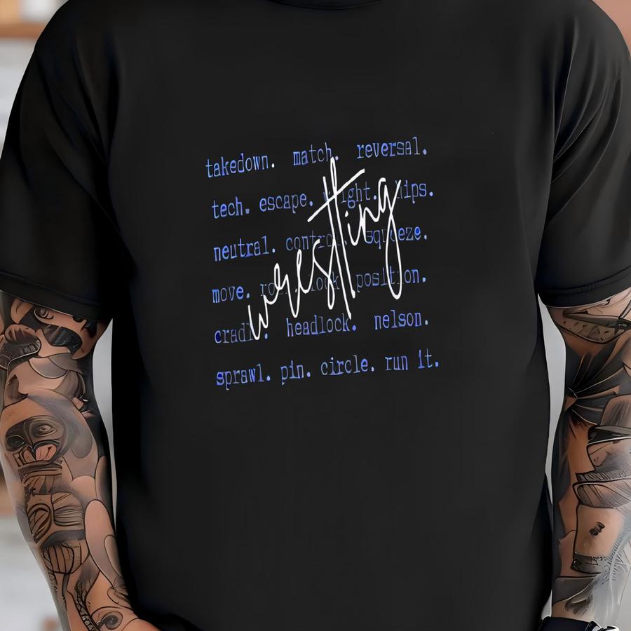 Wrestling Words Tshirt, Crewneck Sweatshirt, Hoodie T-shirt