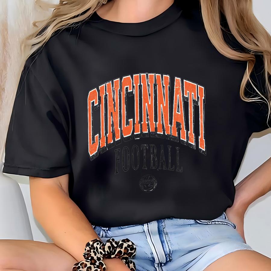 Vintage Cincinnati Football Crewneck Sweatshirt, Cincinnati Football Tshirt, Cincinnati Jersey, Football Shirt, Retro Cinci Custom Tee T-shirt