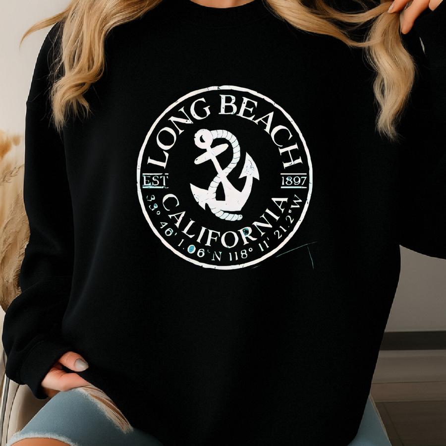 Long Beach California Hooded Sweatshirt Sweatshirt