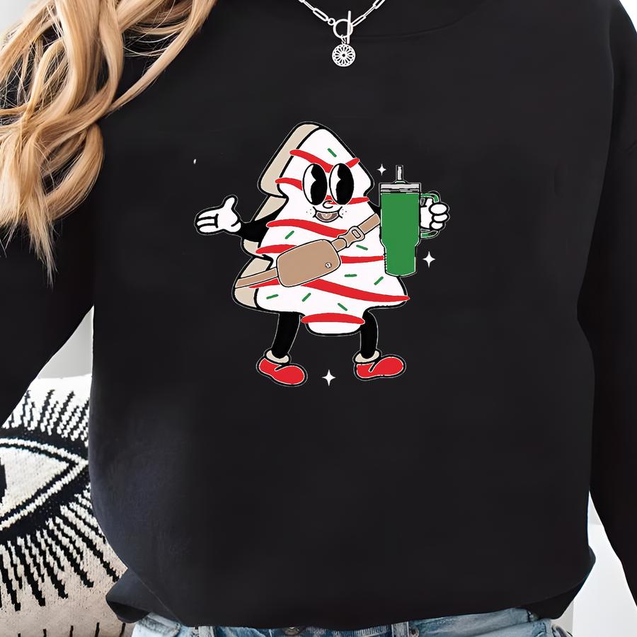 Out Here Lookin Like A Snack Sweatshirt, Christmas Tree Cake Sweater, Boujee Christmas Shirt, Christmas Adult Crewneck Sweater Sweatshirt