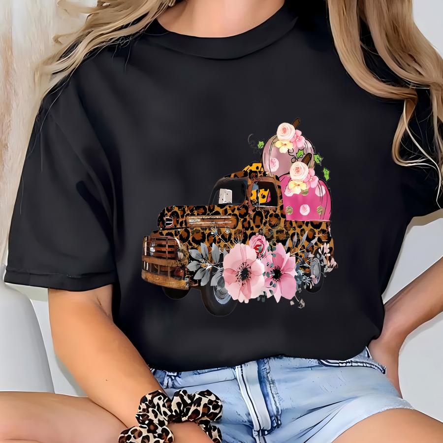 Fall Pumpkins Old Truck Sweatshirt: Thanksgiving Women's Sweater T-shirt