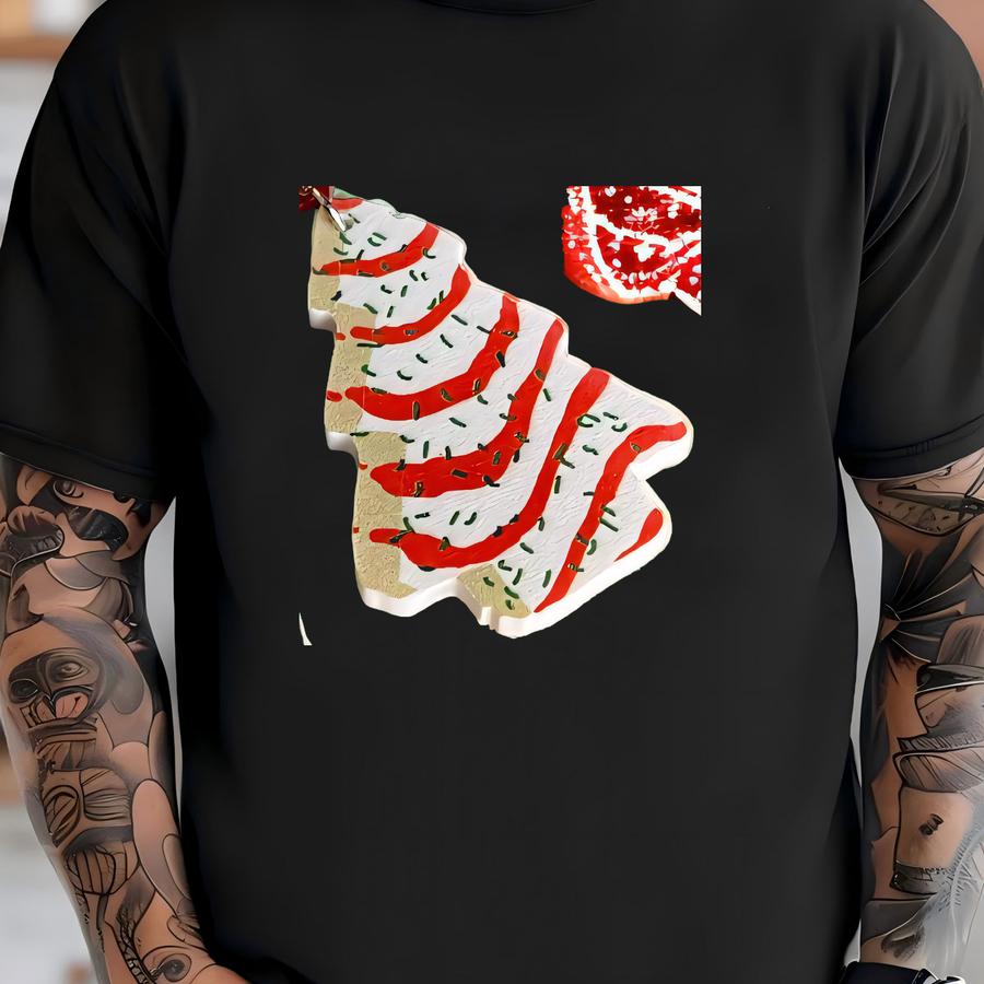 Christmas Tree Snack Cake Earrings: Holiday Acrylic Jewelry T-shirt