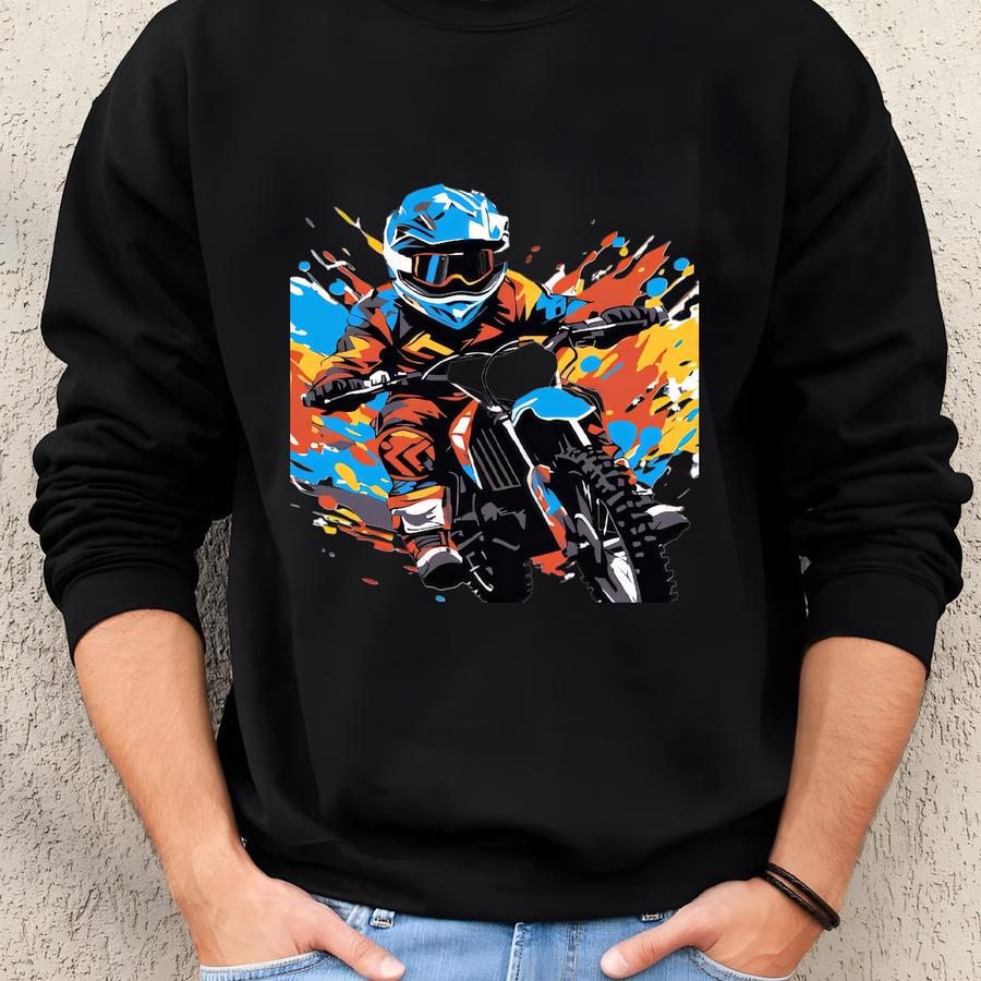 Dirt Bike Pillowcase, Pillow- Custom Personalized Motorcycle Pillowcase, Great Birthday Gift Sweatshirt