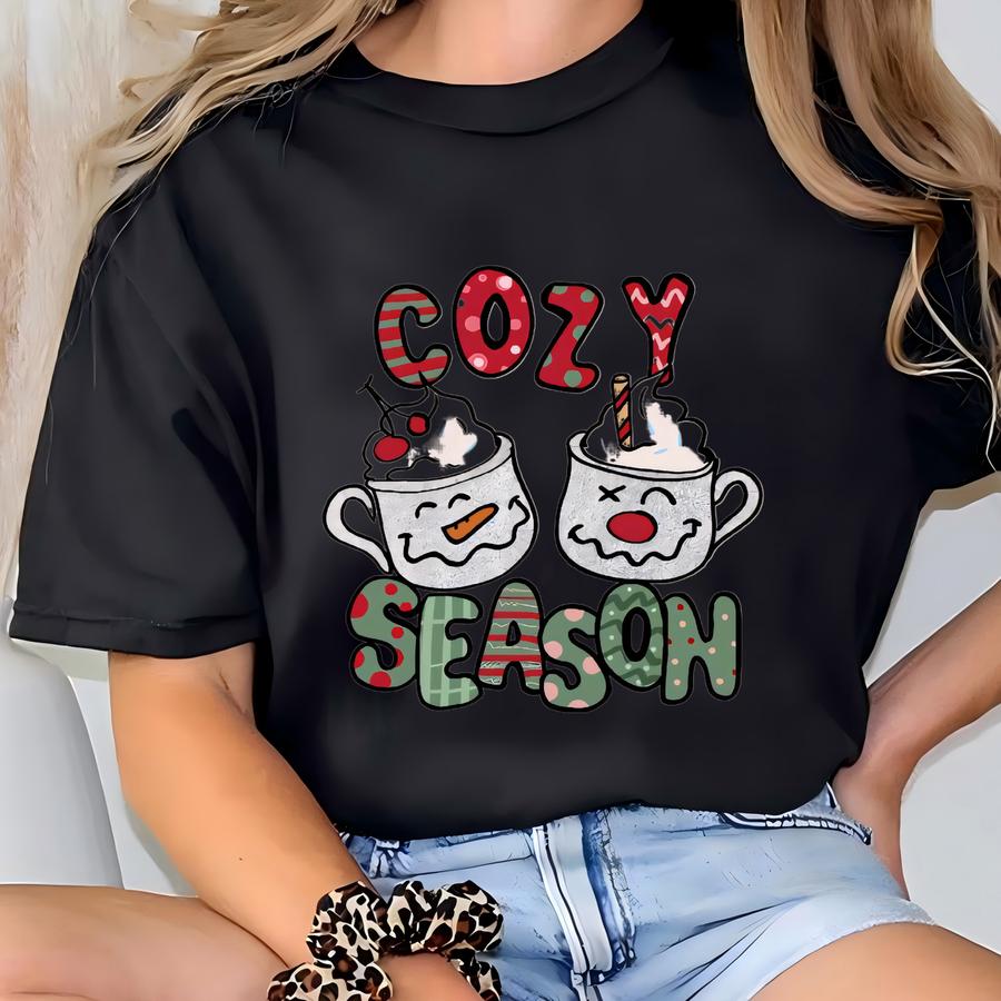 Cozy Season Christmas Sweatshirt: Coffee Holiday Vibe T-shirt