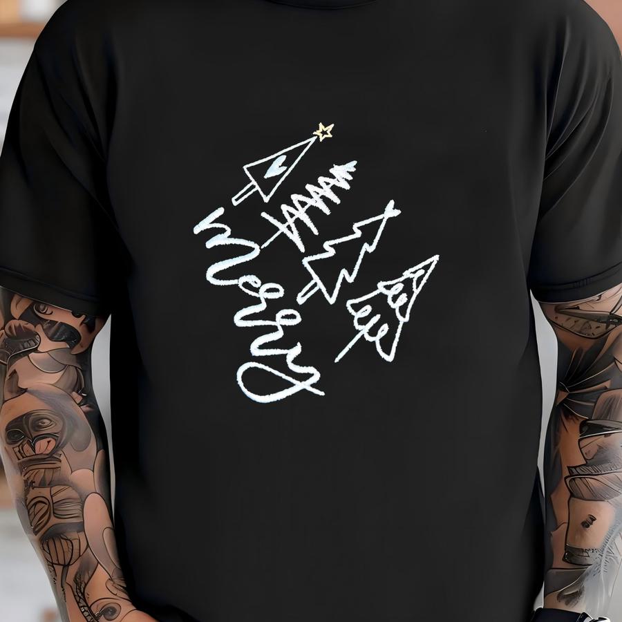 Christmas Sweatshirt: Retro Merry Trees, Vintage Style T-shirt