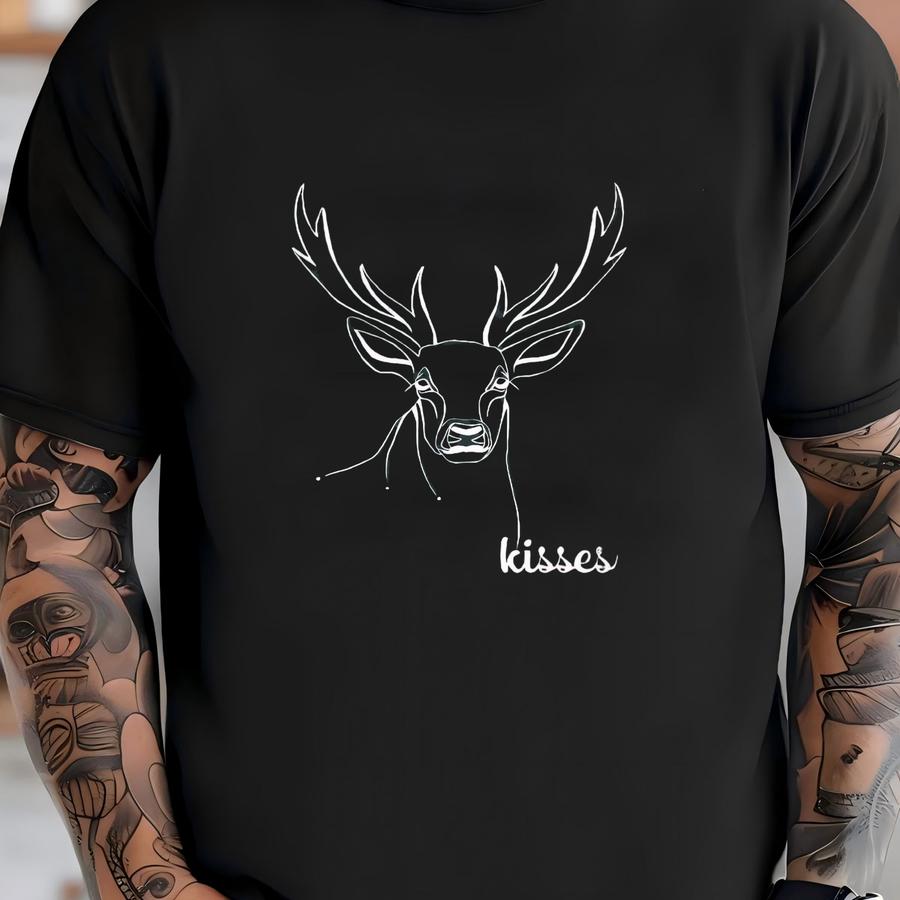 Reindeer Kisses Christmas Sweatshirt: Cozy Holiday Top T-shirt