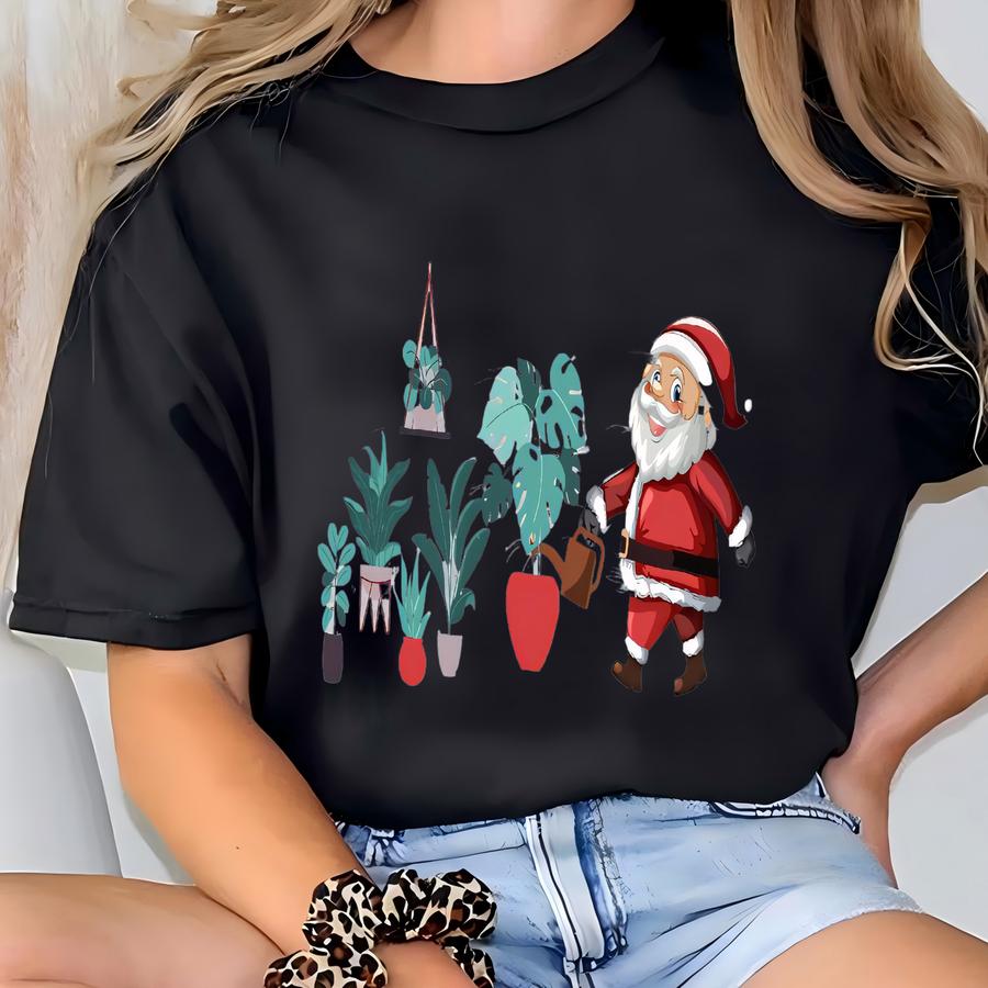Christmas Santa Plant Sweatshirt,plant Sweatshirt,christmas Plants Hoodie,plant Lover Gift,christmas Sweatshirt,christmas Gifts,plant Hoodie T-shirt