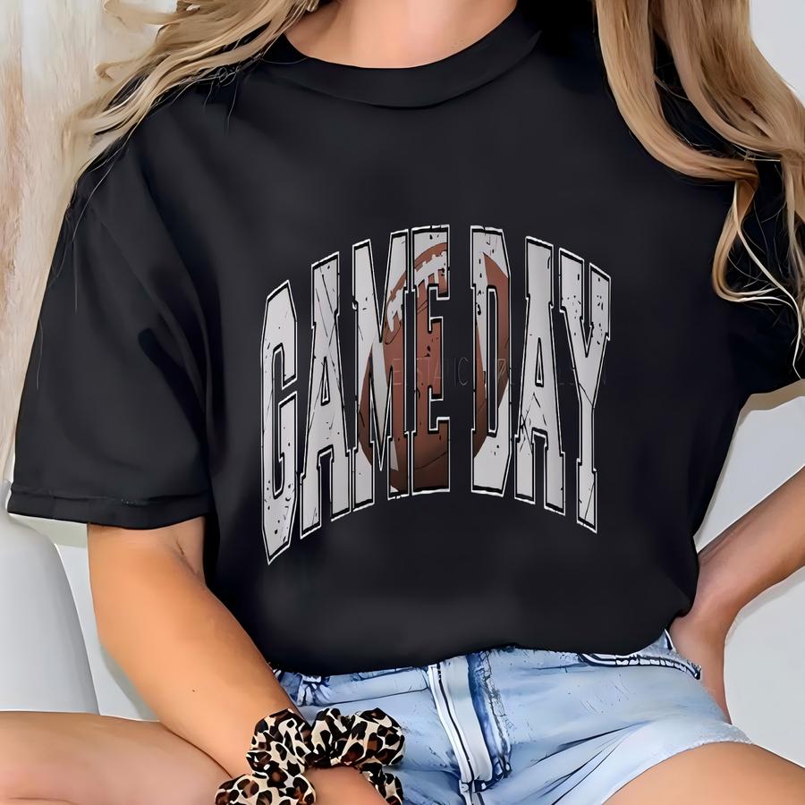 Football Game Day Hoodie, Distressed Game Day Hoodies, Football Mom Sweatshirt, Game Day Hooded Sweatshirt, Footbal Mom, For Women Men T-shirt